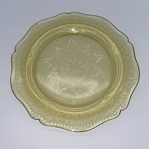 Vintage Federal Patrician Yellow Depression Glass Serving Plate Dish 11” - Picture 10 of 10
